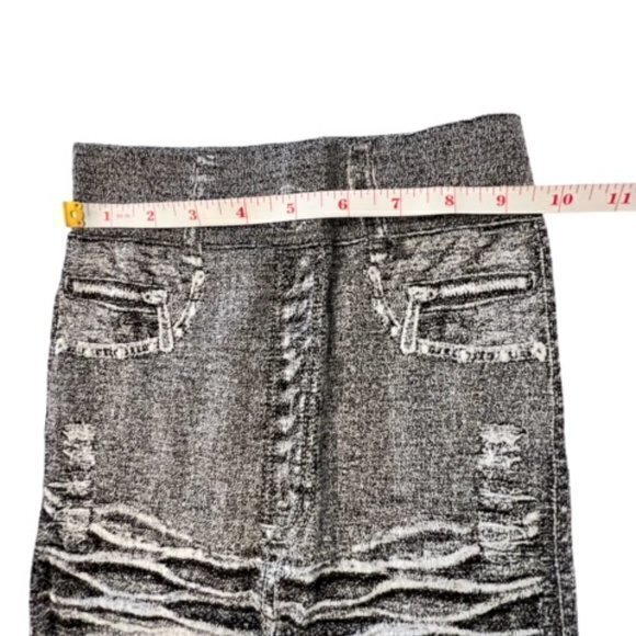 🛍️2 for $25 Sale🛍️ Faux Denim Jean Leggings‎ Slim Stretch FLEECE LINED XXS NEW - Picture 5 of 10